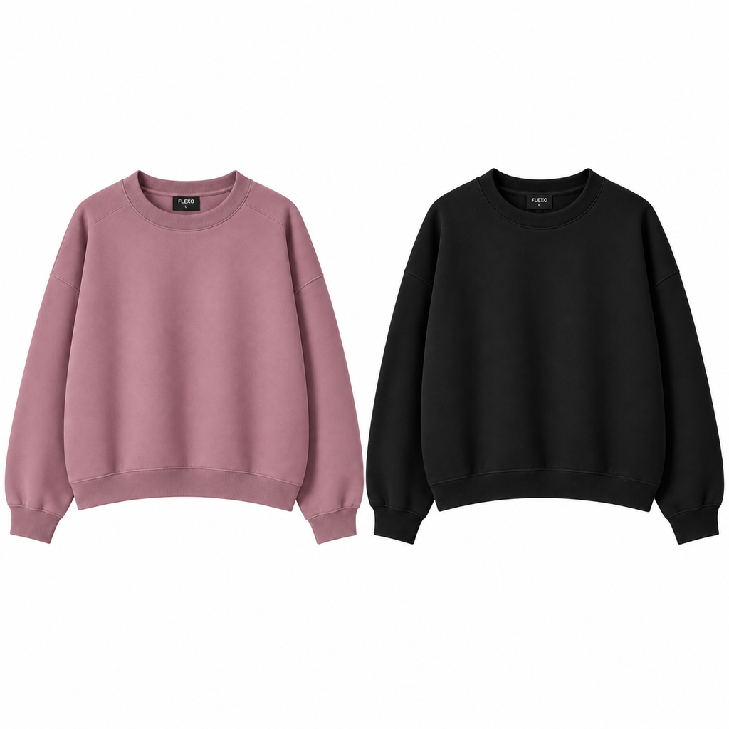 Pack Of 2 Oversize Drop Shoulder Sweatshirt