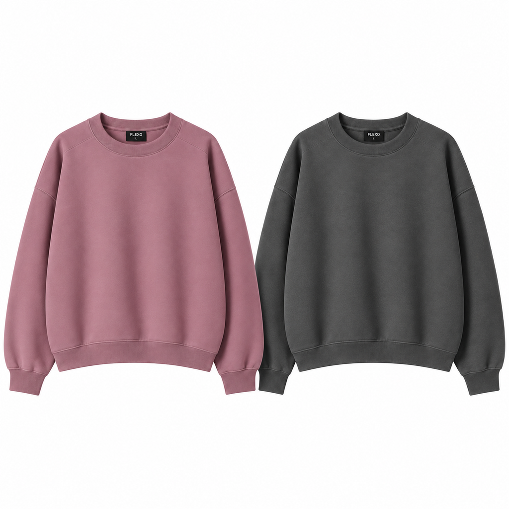 Pack Of 2 Oversize Drop Shoulder Sweatshirt