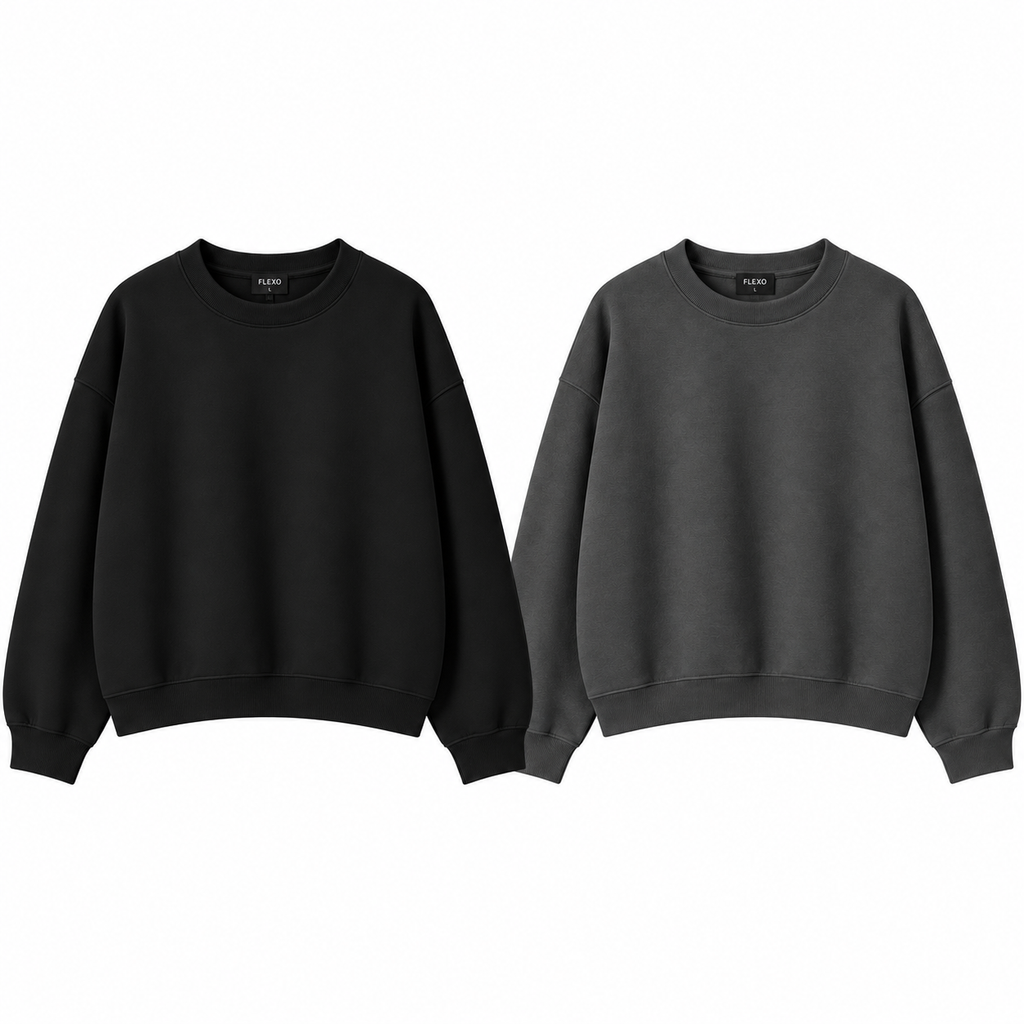 Pack Of 2 Oversize Drop Shoulder Sweatshirt