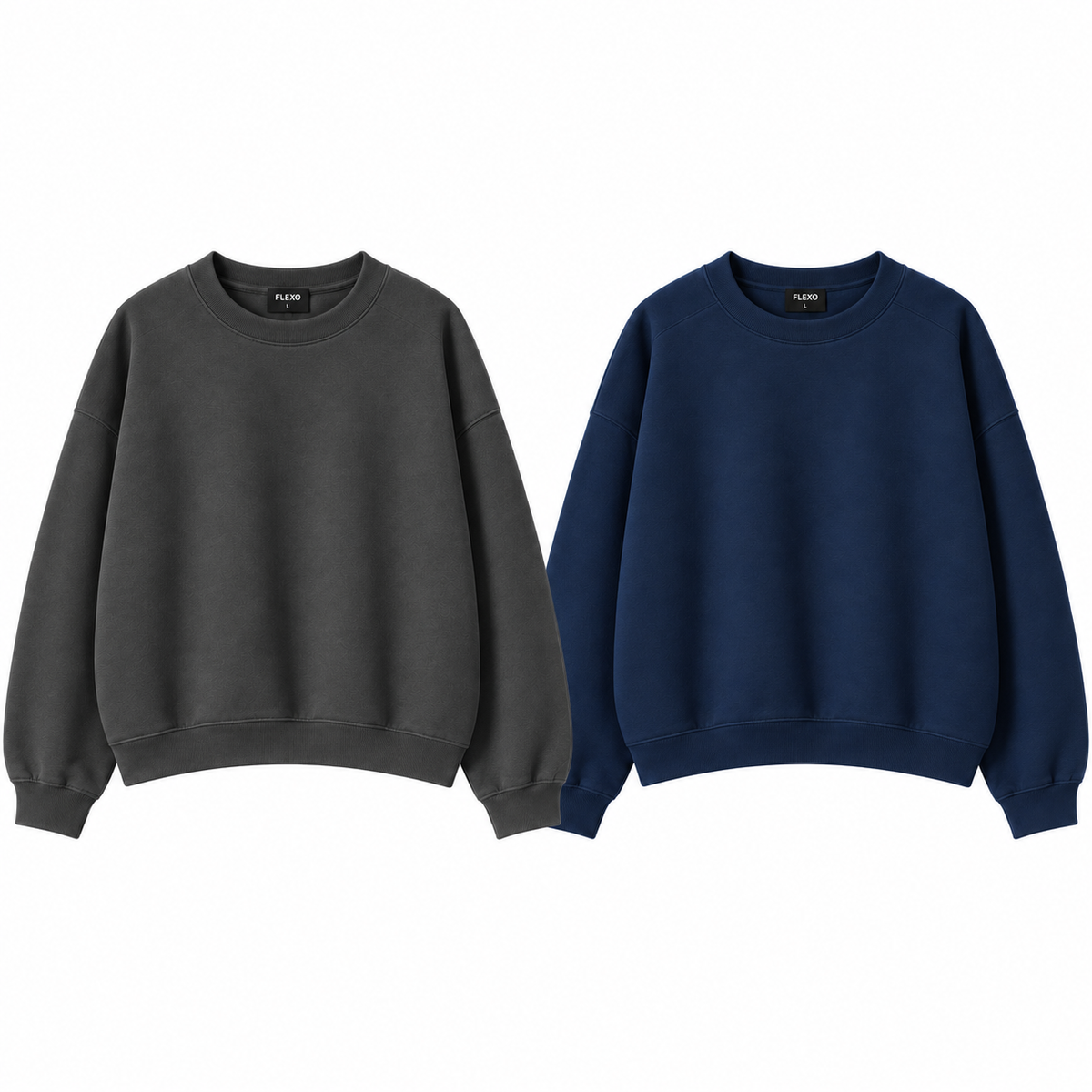 Pack Of 2 Oversize Drop Shoulder Sweatshirt