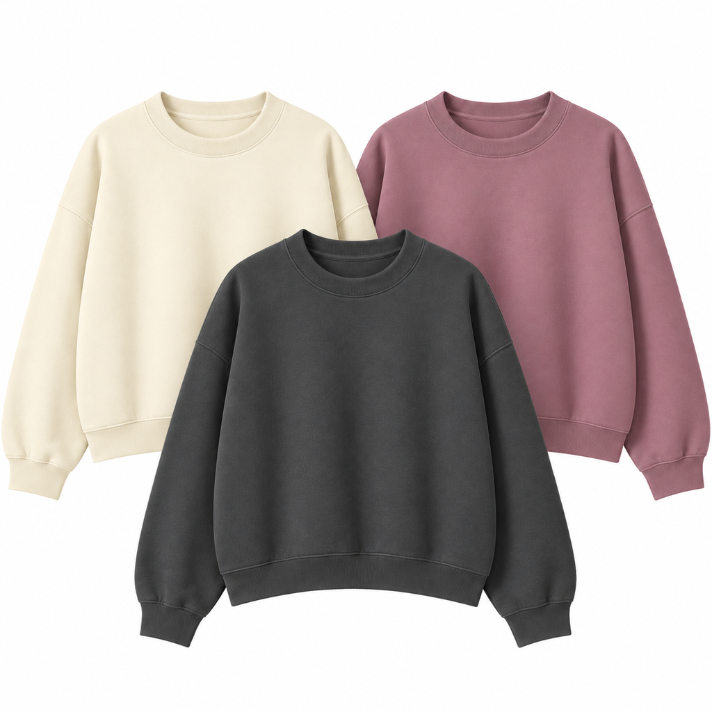 Pack Of 3 Oversize Drop Shoulder Sweatshirt