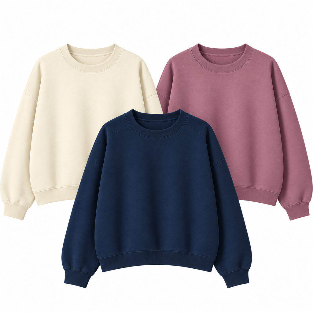 Pack Of 3 Oversize Drop Shoulder Sweatshirt