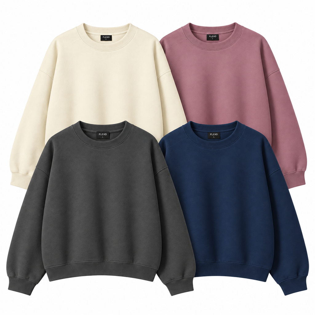 Pack Of 4 Oversize Drop Shoulder Sweatshirt