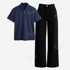 Black Baggy Jeans With Polo