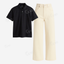 Beige Baggy Jeans With Polo
