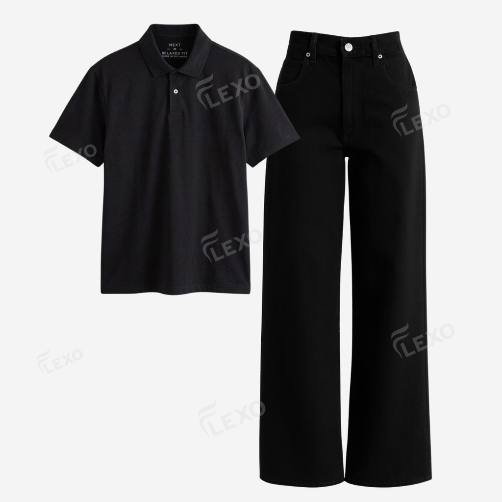 Black Baggy Jeans With Polo