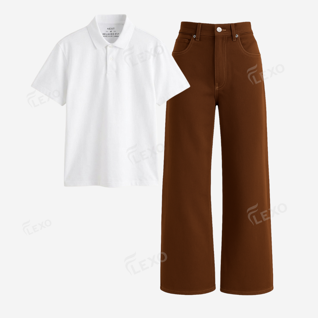 Brown Baggy Jeans With Polo Secondary image