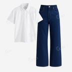 Darkblue Baggy Jeans With Polo