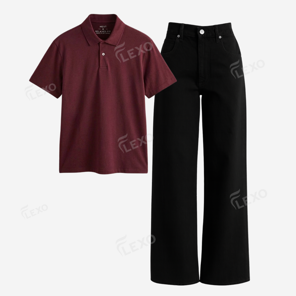 Black Baggy Jeans With Polo