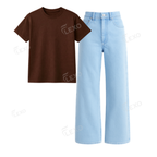 Iceblue Baggy Jeans With Regular T-Shirt