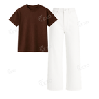 White Baggy Jeans With Regular T-Shirt