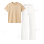 White Baggy Jeans With Regular T-Shirt