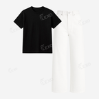 White Baggy Jeans With Regular T-Shirt