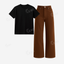 Brown Baggy Jeans With Regular T-Shirt