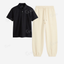 Cream Sweatpant With Polo