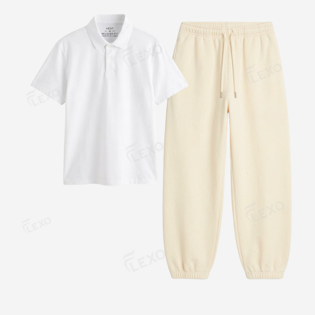 Cream Sweatpant With Polo Secondary image