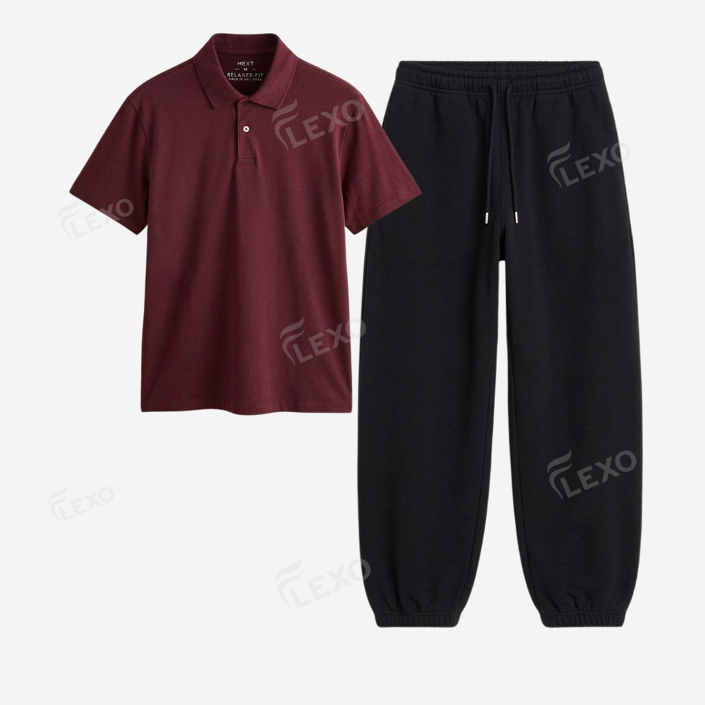 Black Sweatpant With Polo