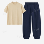 Navyblue Sweatpant With Oversized Drop Shoulder T-Shirt