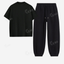 Black Sweatpant With Oversized Drop Shoulder T-Shirt