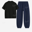 Navyblue Sweatpant With Oversized Drop Shoulder T-Shirt