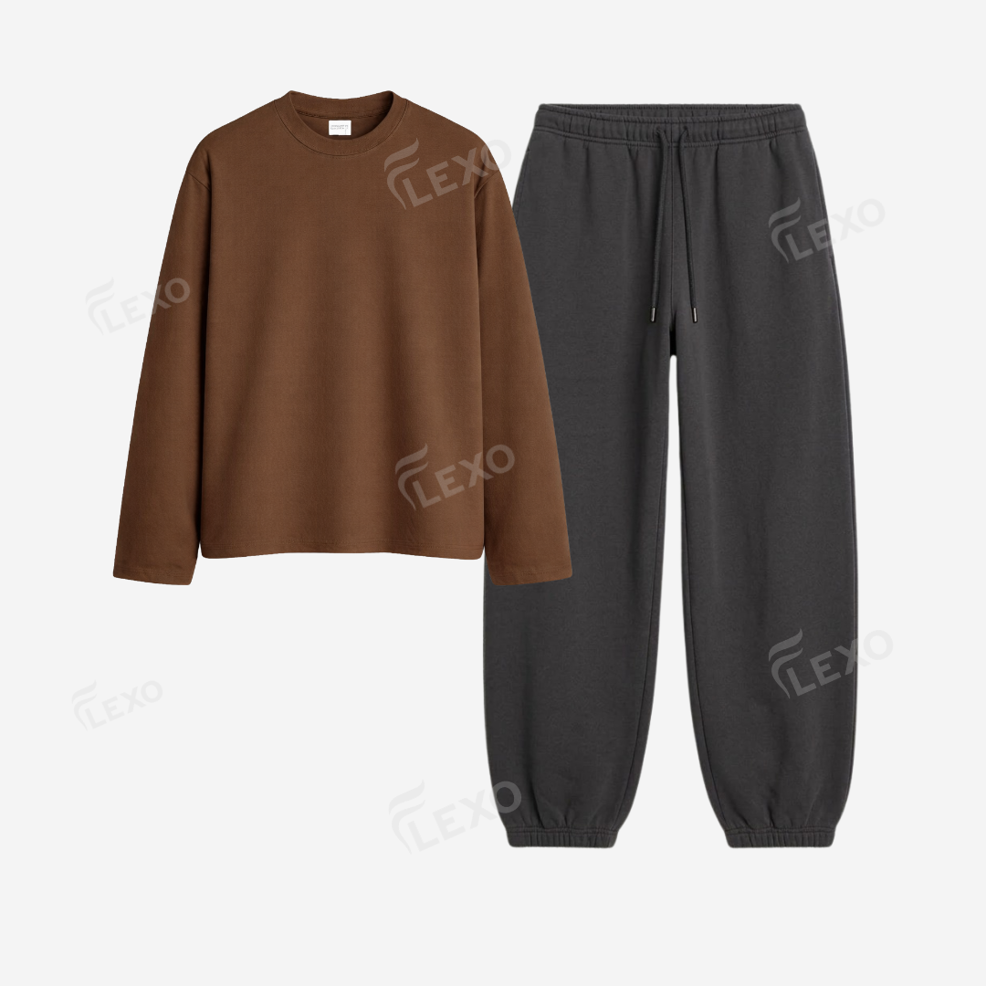 Charcoalgrey Sweatpant With Full Sleeves T-Shirts
