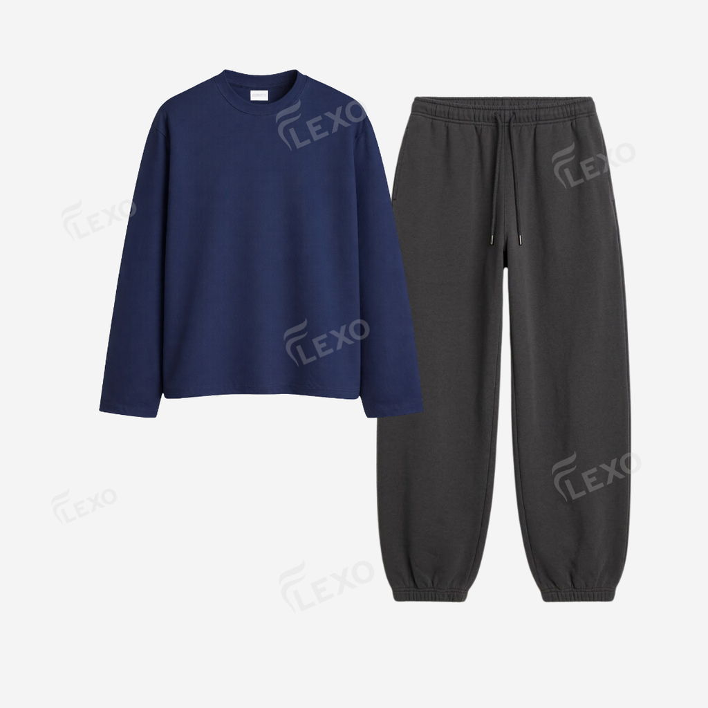 Charcoalgrey Sweatpant With Full Sleeves T-Shirts