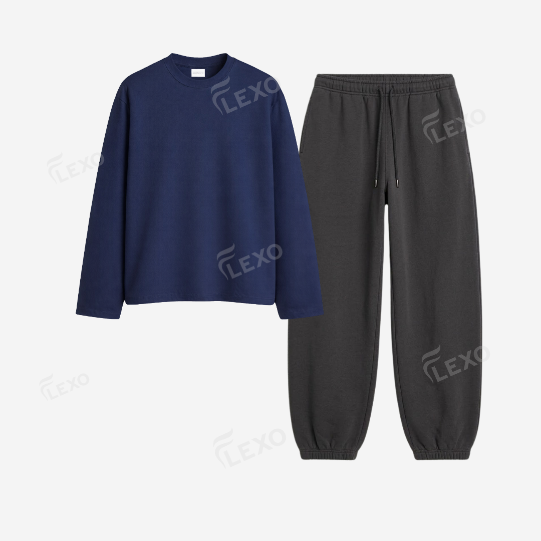 Charcoalgrey Sweatpant With Full Sleeves T-Shirts