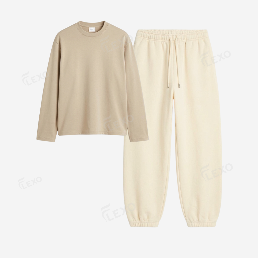 Cream Sweatpant With Full Sleeves T-Shirts
