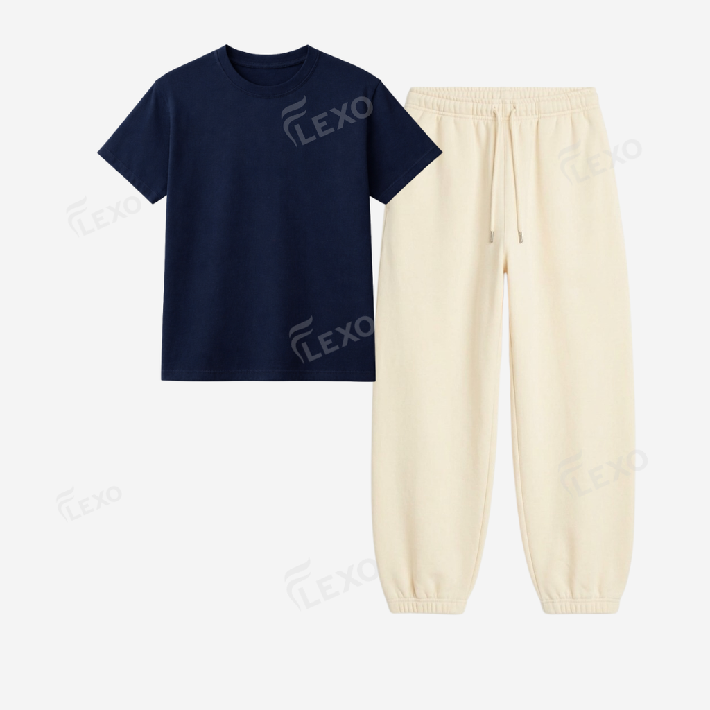 Cream Sweatpant With Regular T-Shirts