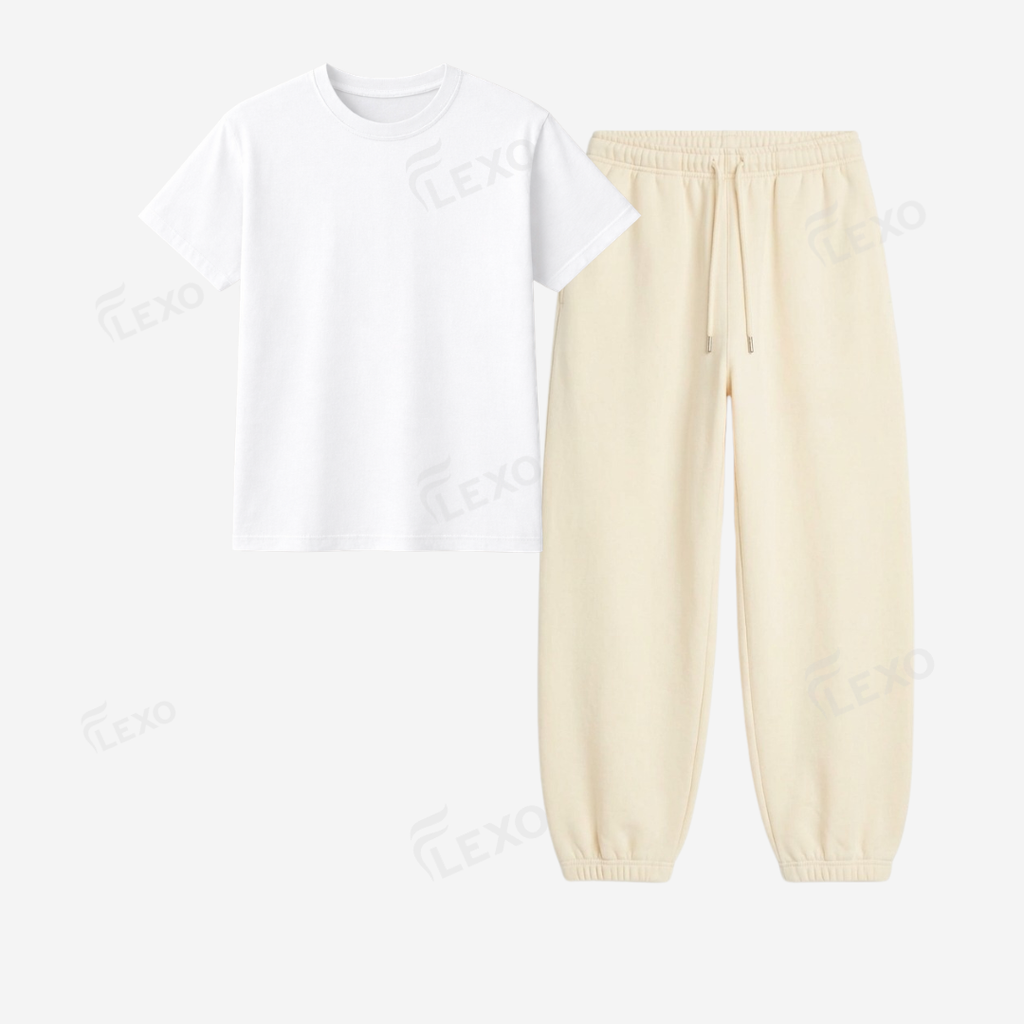 Cream Sweatpant With Regular T-Shirts