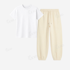 Cream Sweatpant With Regular T-Shirts