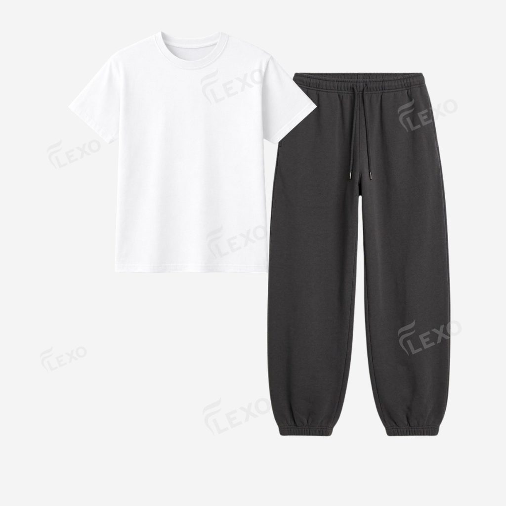 Charcoalgrey Sweatpant With Regular T-Shirts