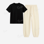 Cream Sweatpant With Regular T-Shirts