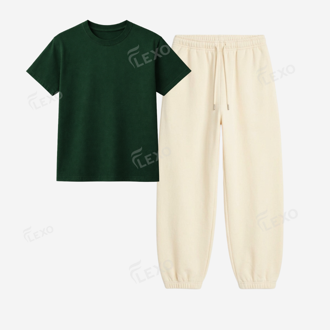 Cream Sweatpant With Regular T-Shirts
