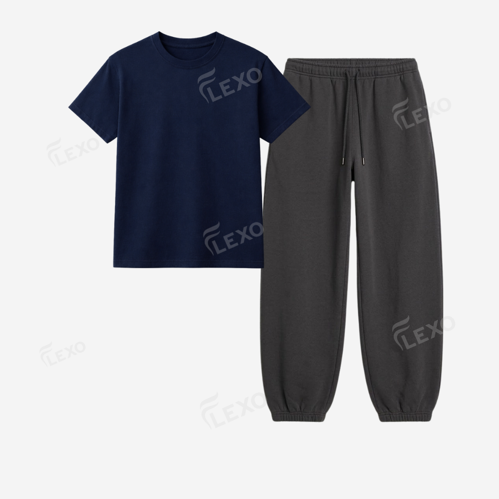 Charcoalgrey Sweatpant With Regular T-Shirts
