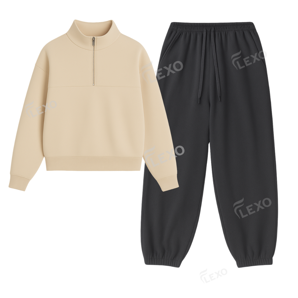 Oversized Sweatpant With Oversized Mockneck