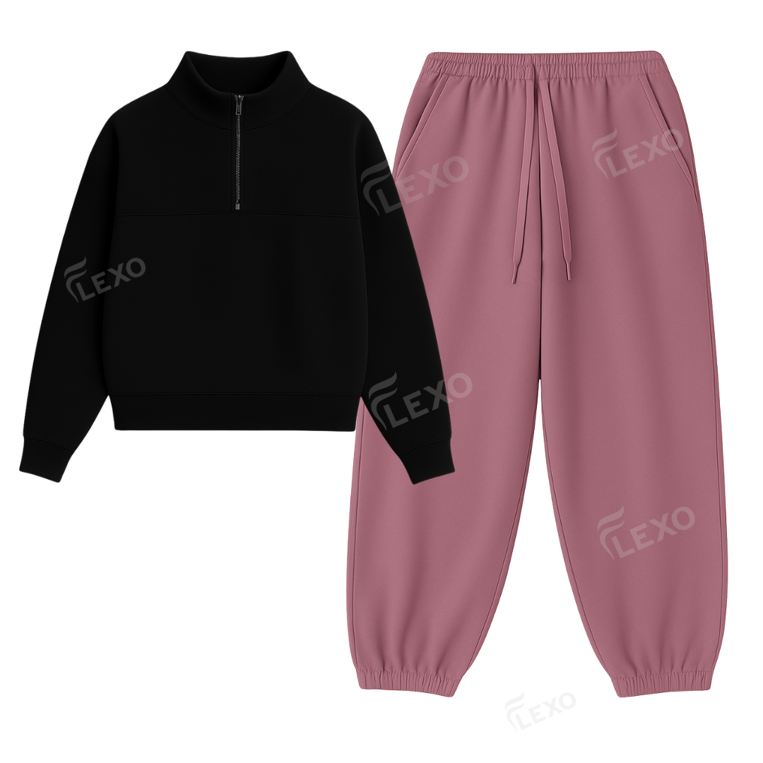 Oversized Sweatpant With Oversized Mockneck