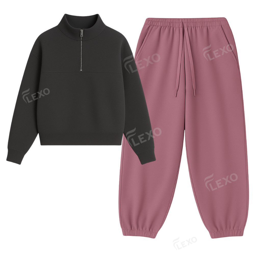 Oversized Sweatpant With Oversized Mockneck