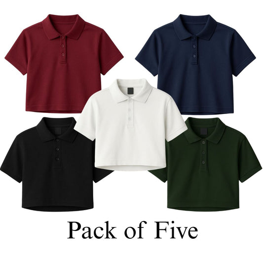Pack of Five Crop Polo