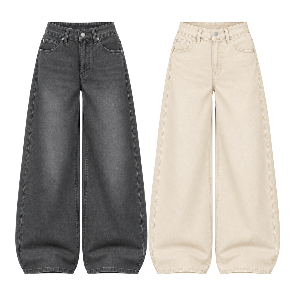 Pack of 2 Wide-leg Jeans