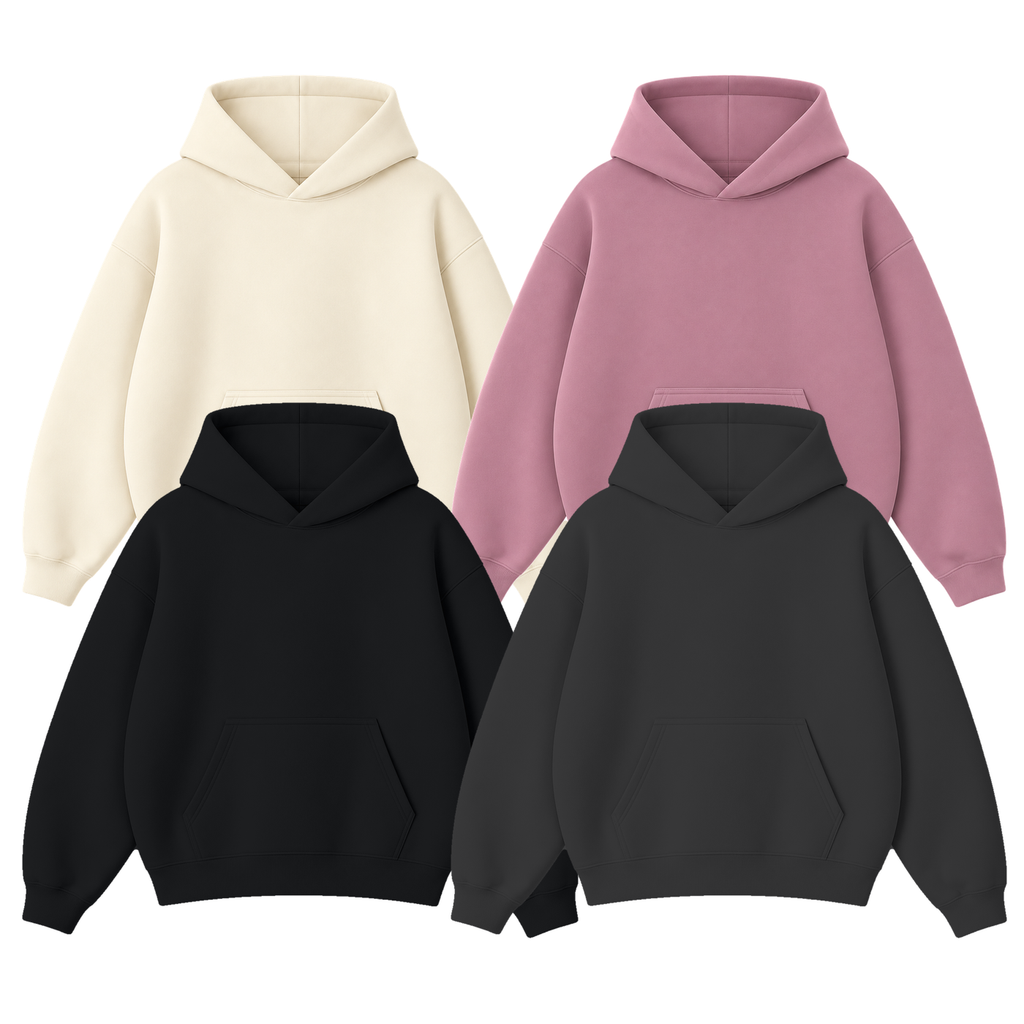 Pack of 4 Oversize Drop Shoulder Hoodie