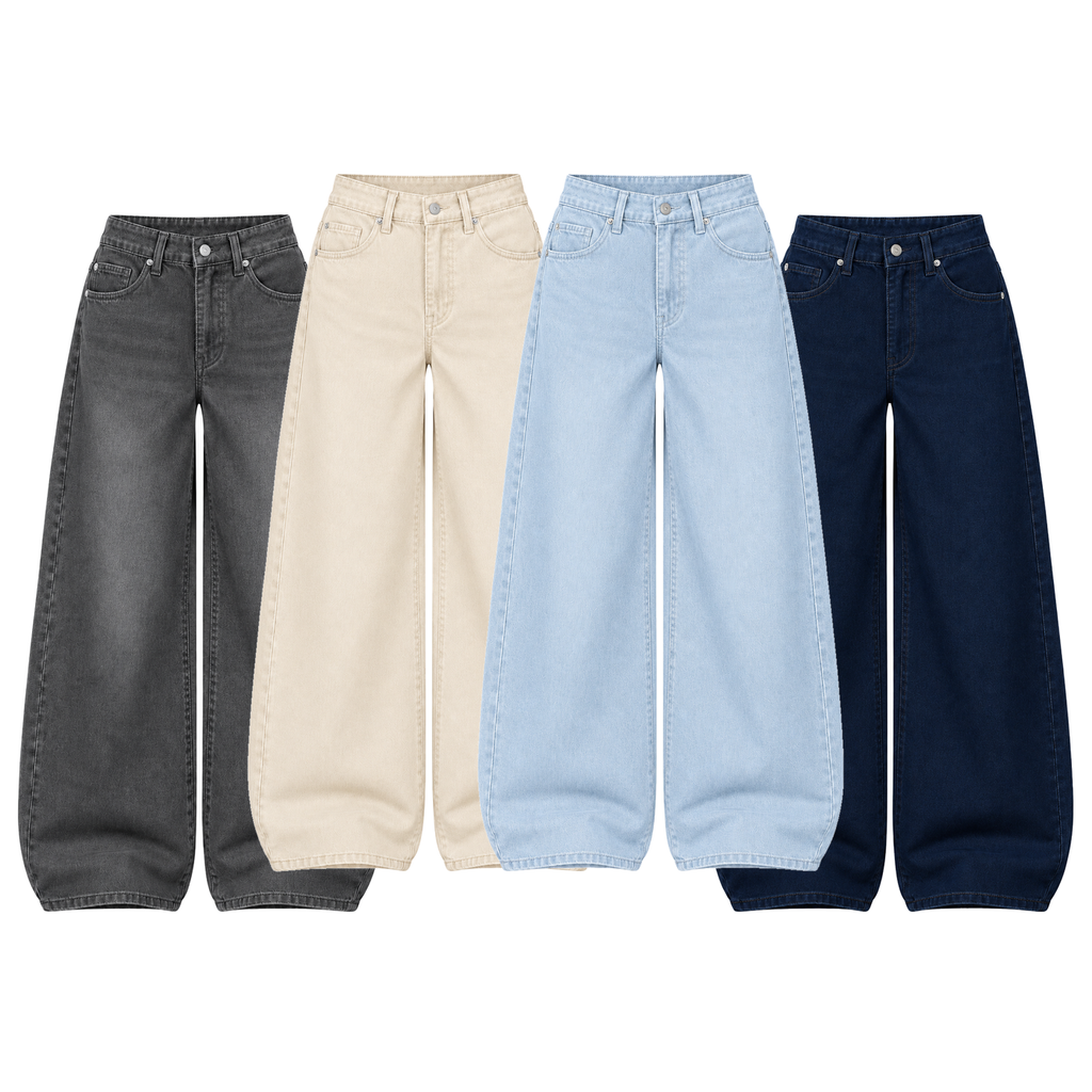 Pack of 4 Wide-leg Jeans