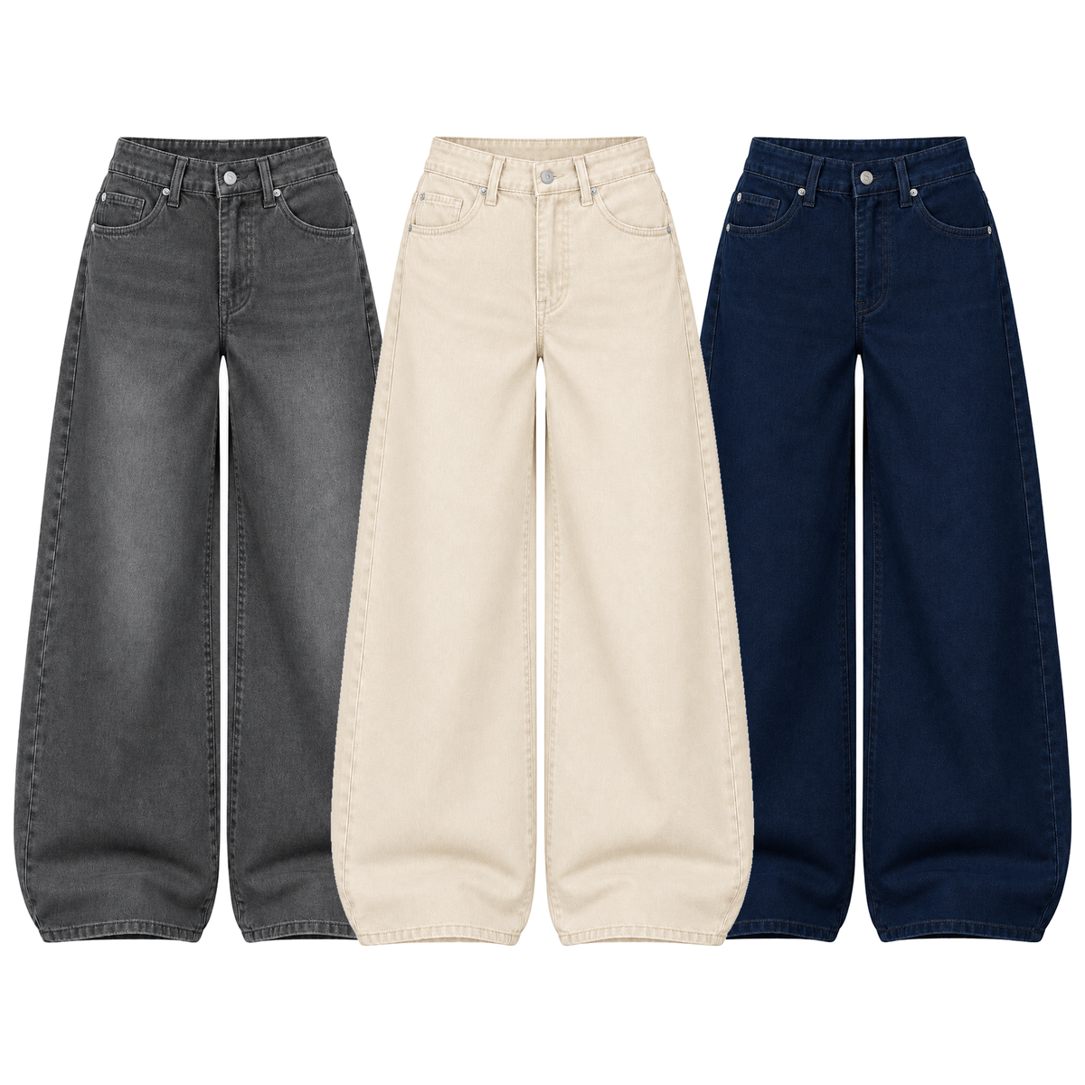 Pack of 3 Wide-leg Jeans
