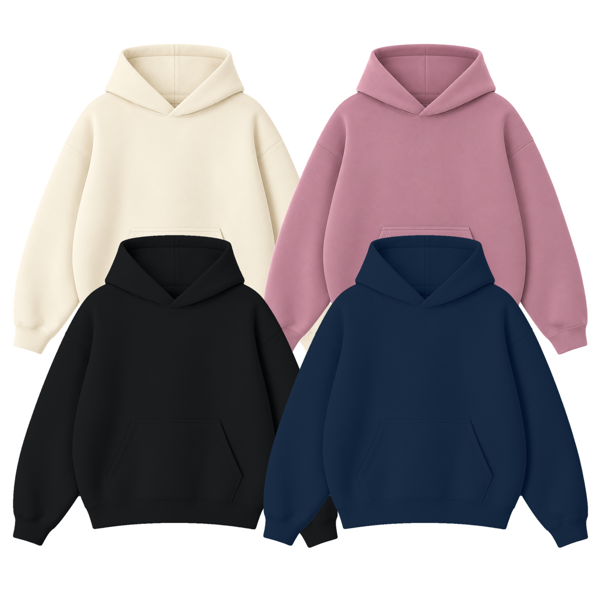 Pack of 4 Oversize Drop Shoulder Hoodie