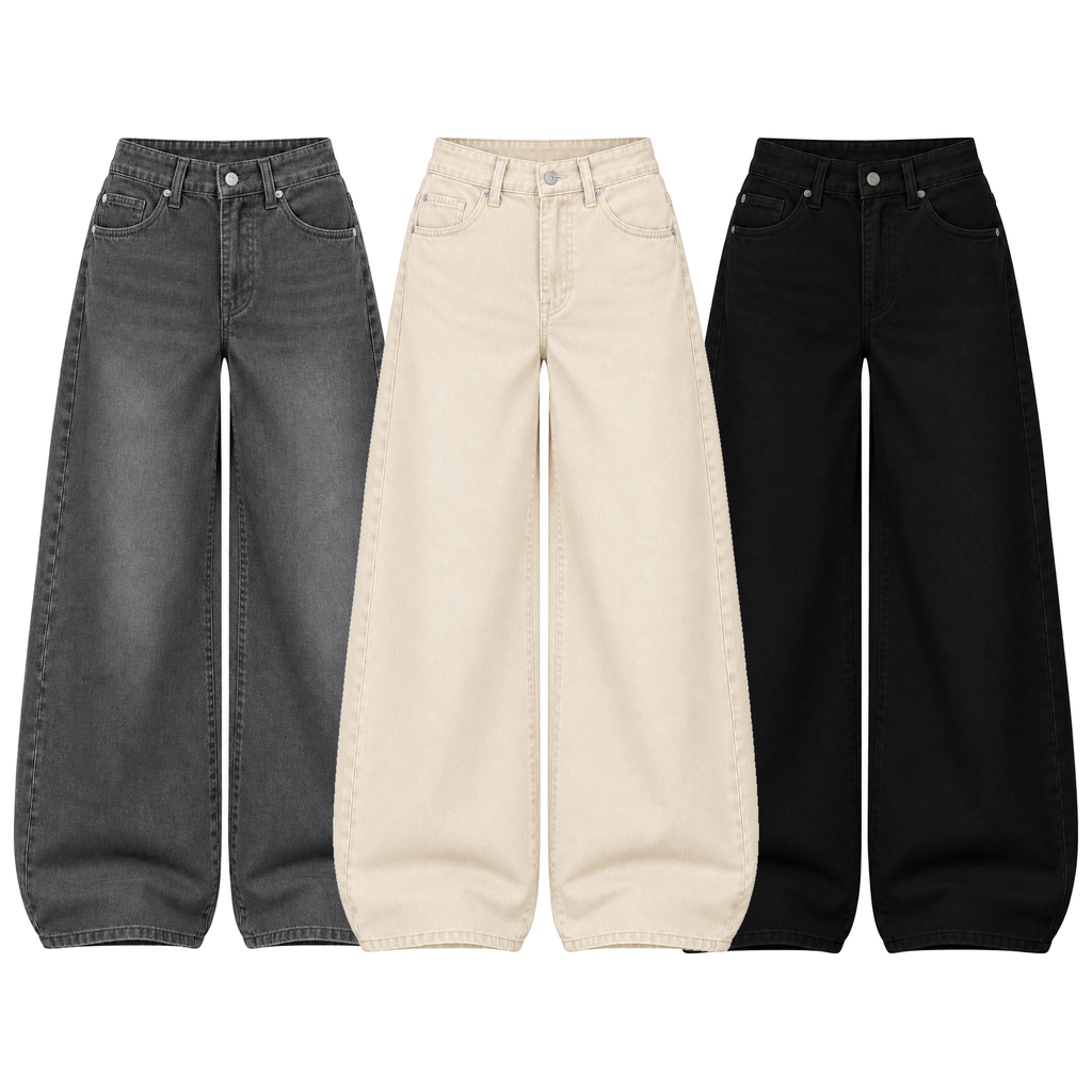 Pack of 3 Wide-leg Jeans
