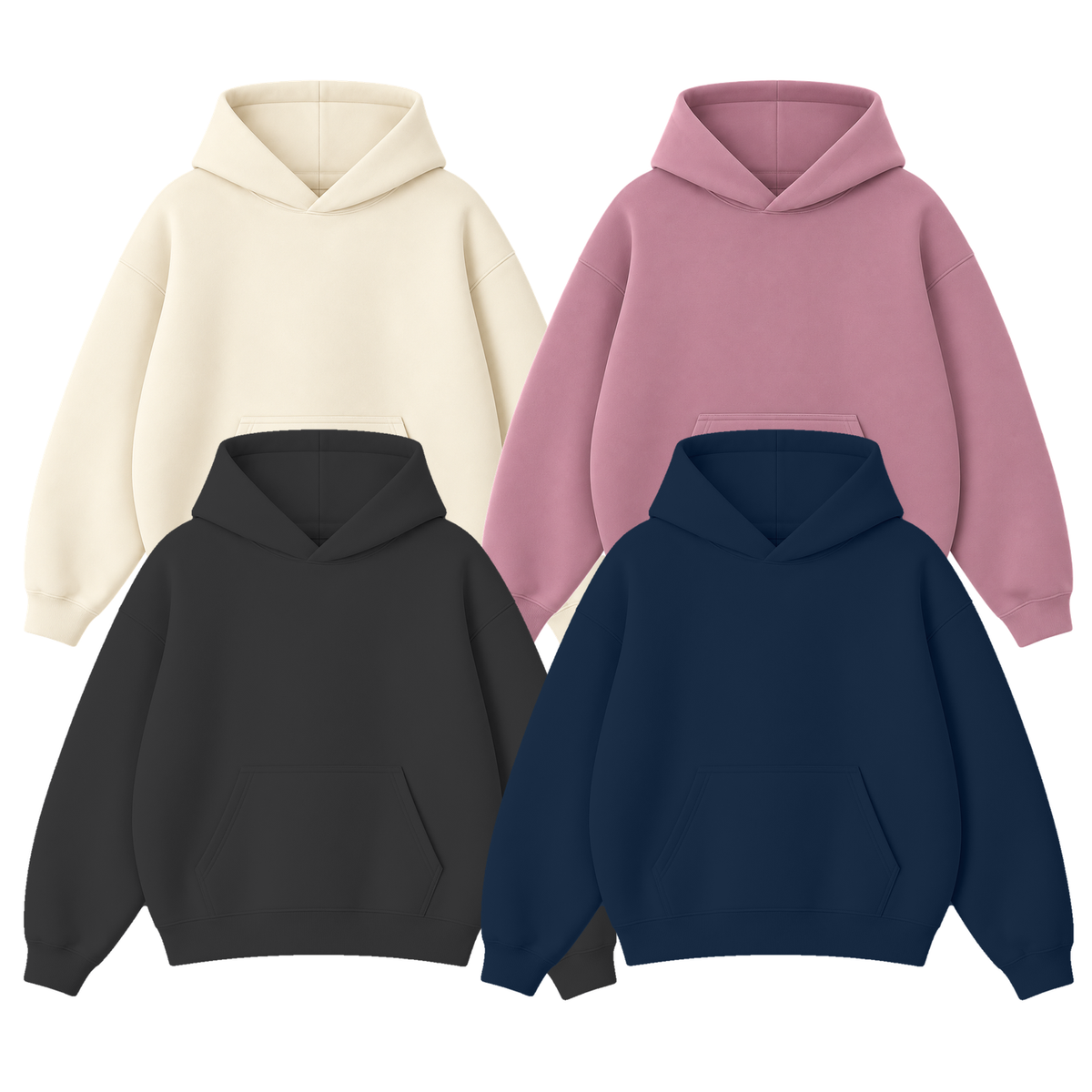 Pack of 4 Oversize Drop Shoulder Hoodie