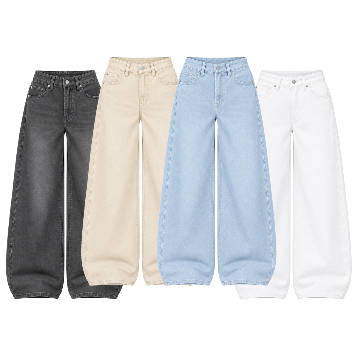 Pack of 4 Wide-leg Jeans