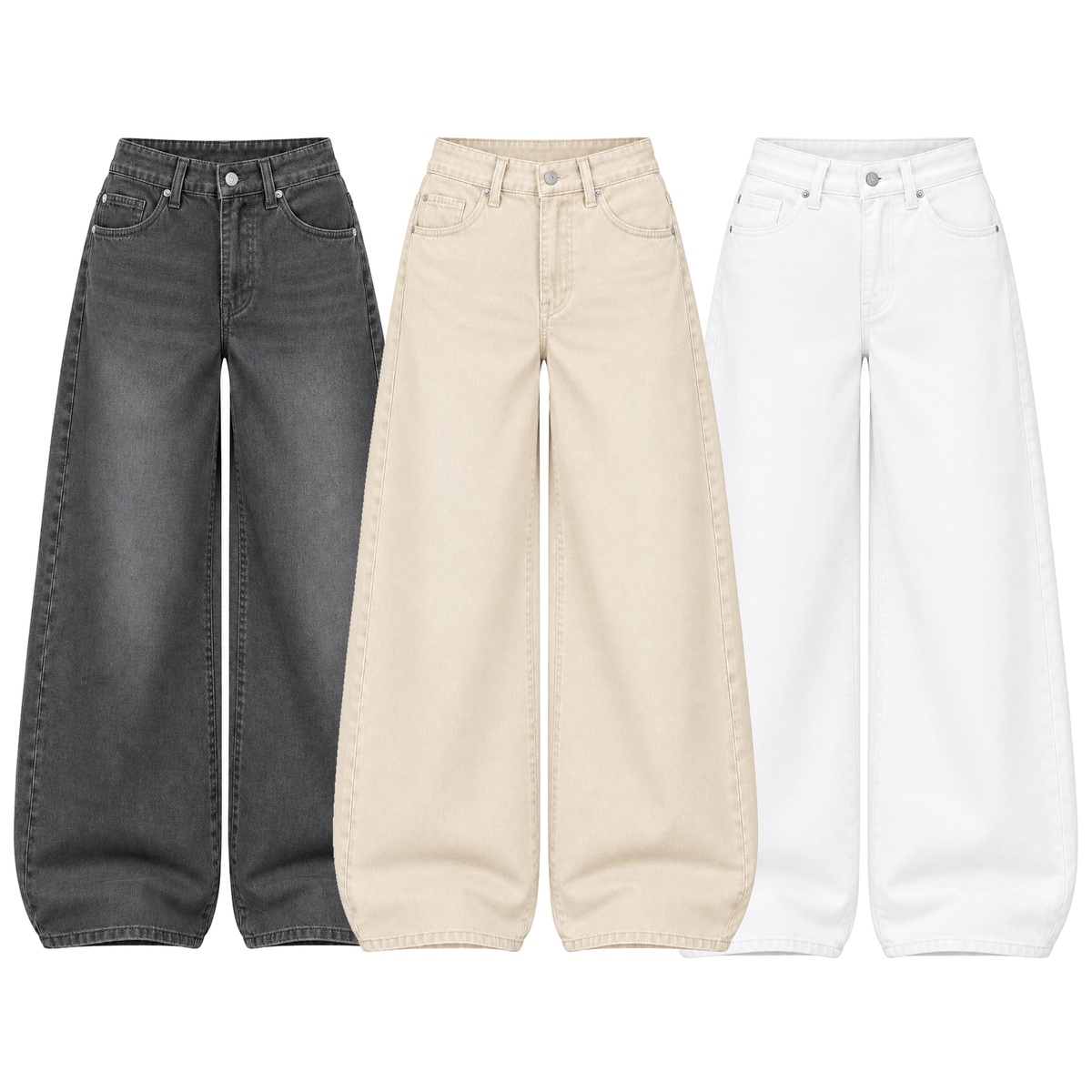 Pack of 3 Wide-leg Jeans
