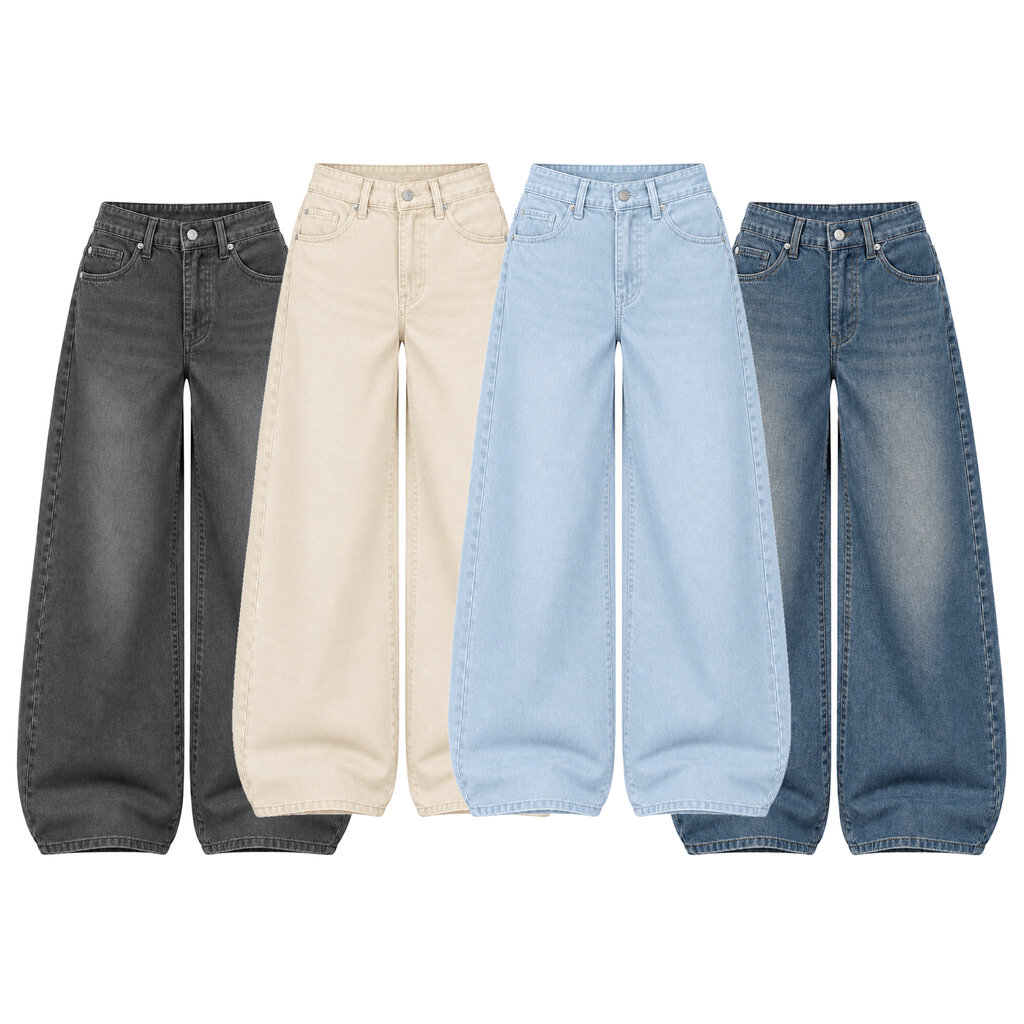 Pack of 4 Wide-leg Jeans