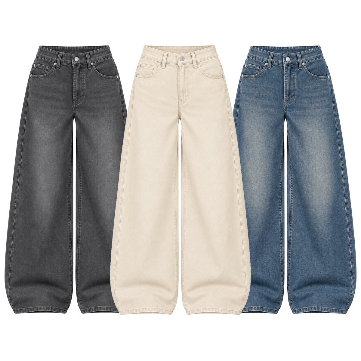 Pack of 3 Wide-leg Jeans